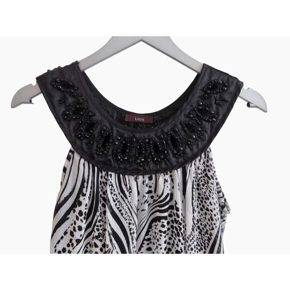 Vintage Unyx Black & White Halter Dress Sz S - Picture 3 of 4